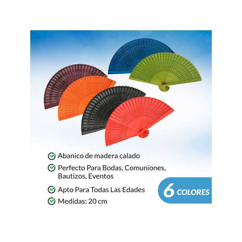 Abanicos de colores en bolsa de organza