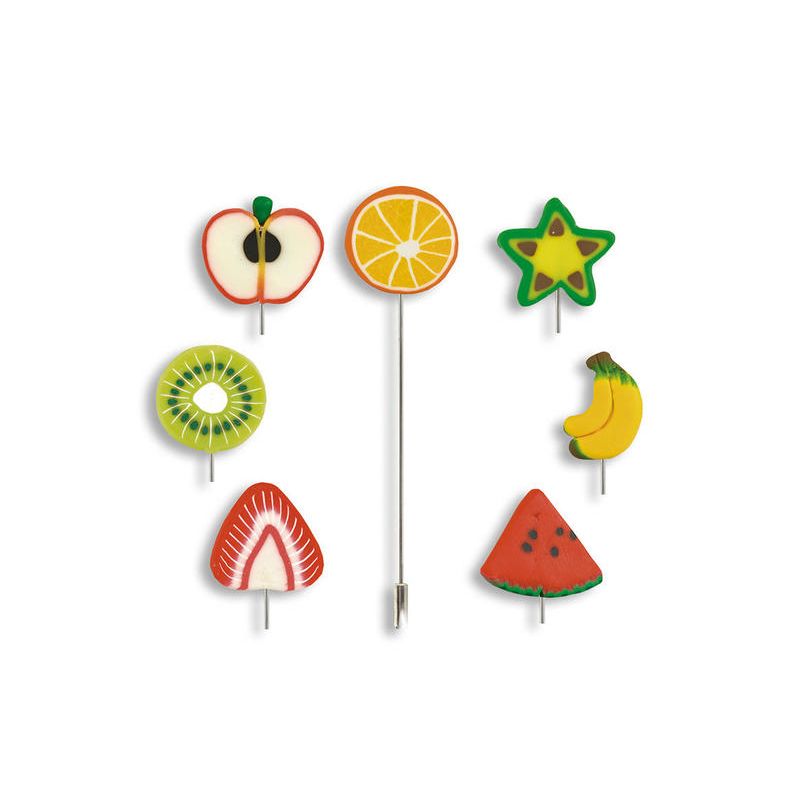 Alfiler en forma de frutas