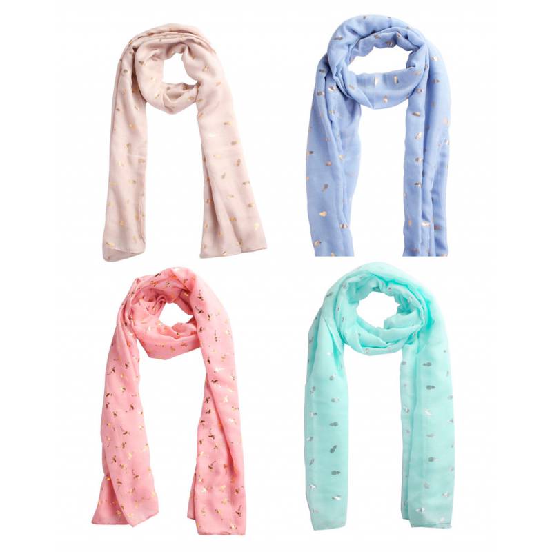 Pañuelo piñas y flamencos con presentación kraft surtido