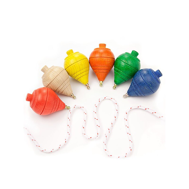 Peonza colores de madera