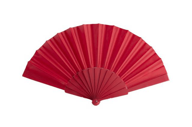 Abanico de tela PVC rojo