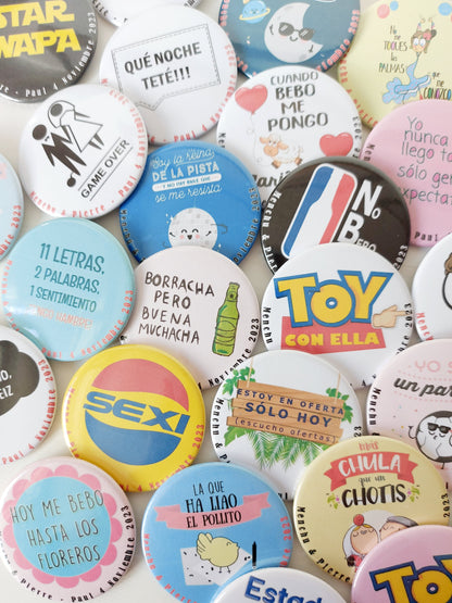 Pack chapas divertidas (50 unidades)