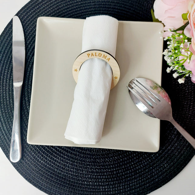 Marcasitios de Madera Chapada Natural para Eventos Encantadores