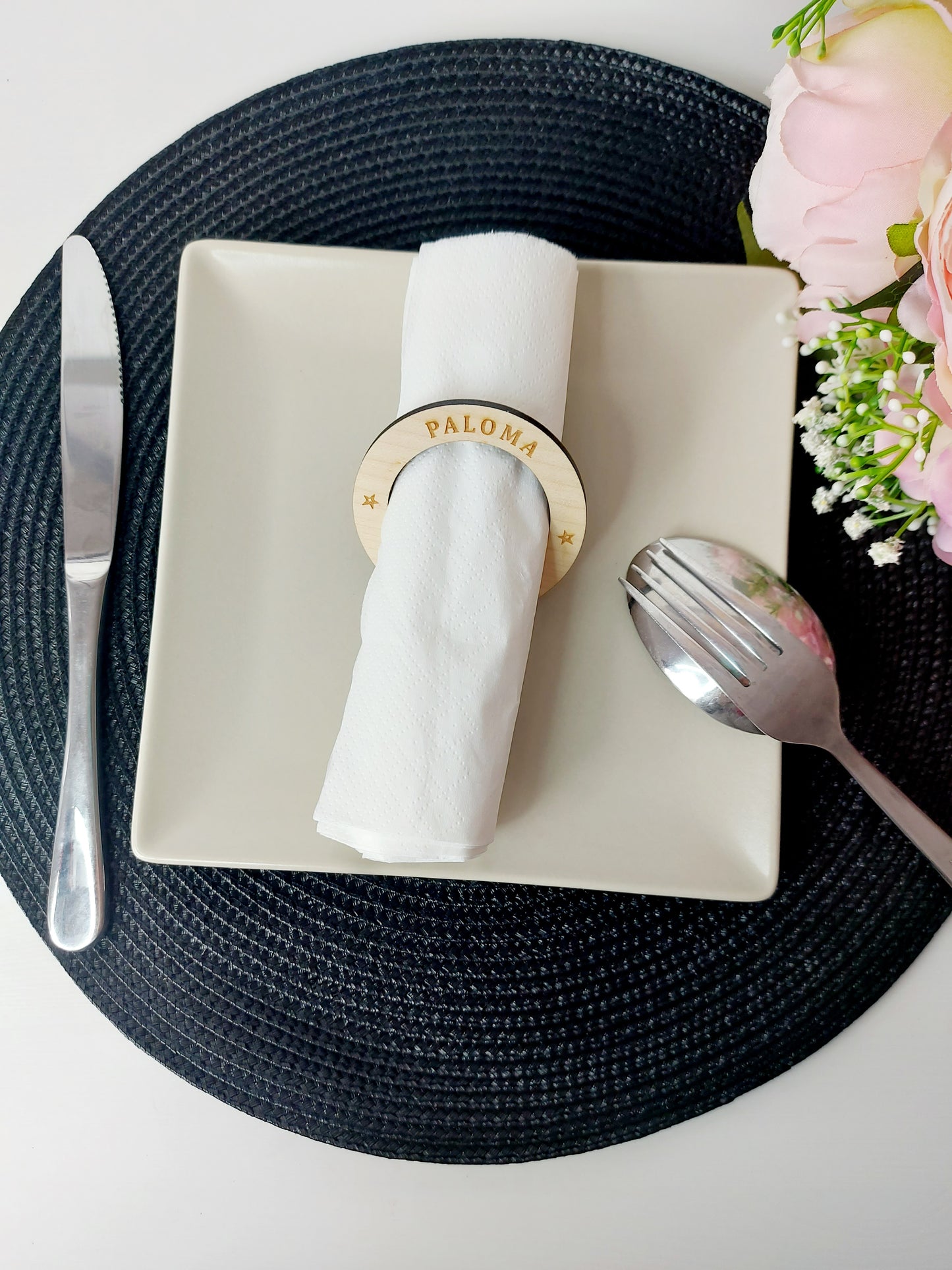 Marcasitios de Madera Chapada Natural para Eventos Encantadores