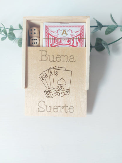 SET DE MADERA BARAJA Y DADOS