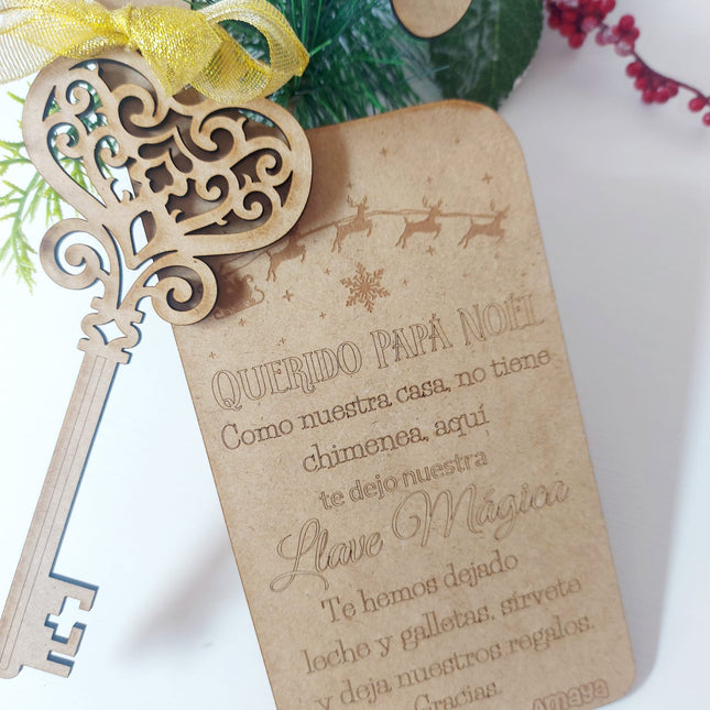 Colgador + llave mágica Papá Noél