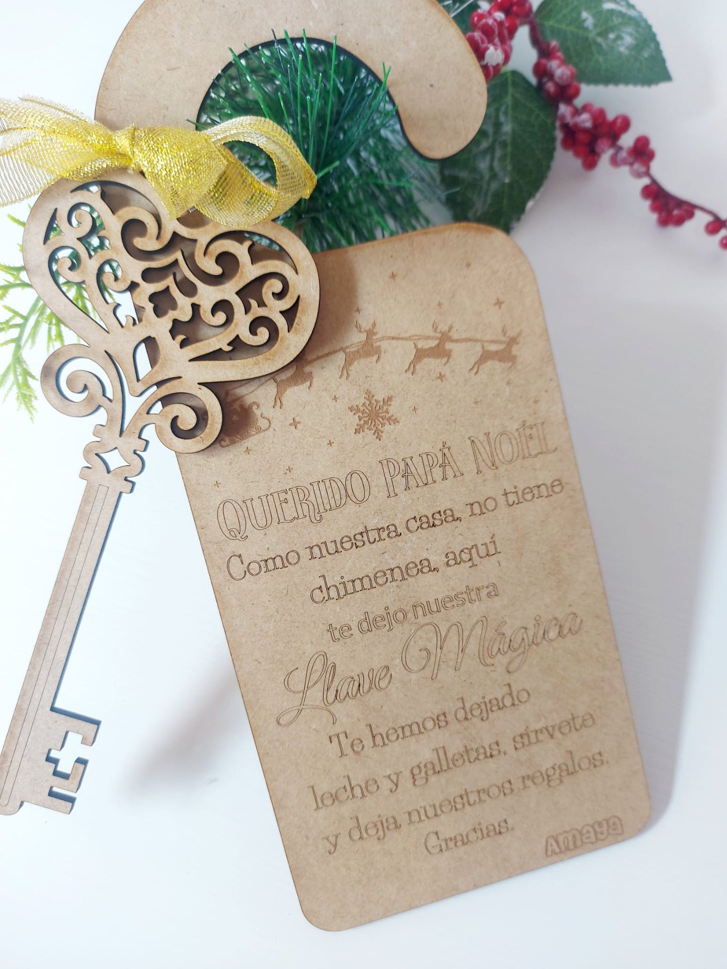 Colgador + llave mágica Papá Noél