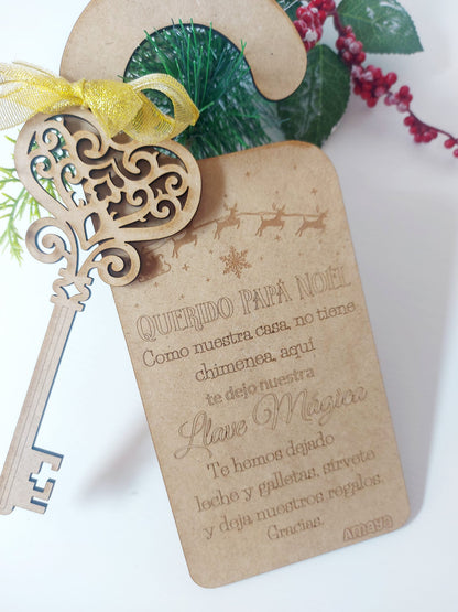 Colgador + llave mágica Papá Noél