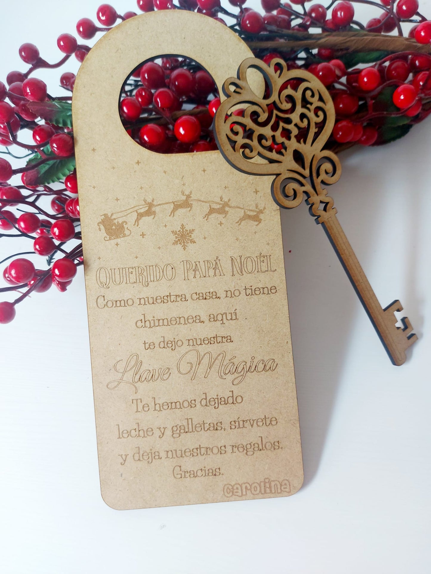 Colgador + llave mágica Papá Noél