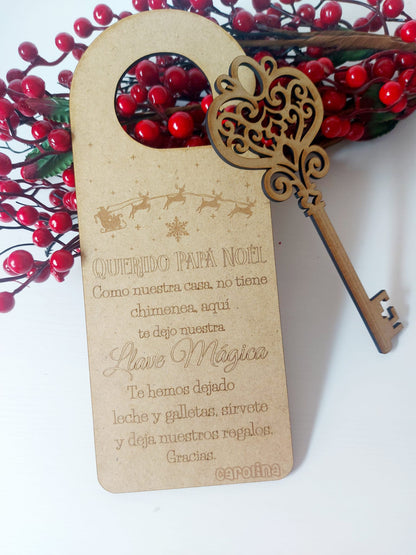 Colgador + llave mágica Papá Noél