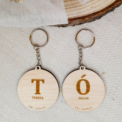 LLAVERO INICIAL Y NOMBRE