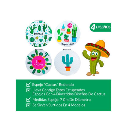 Espejo cactus redondo doble
