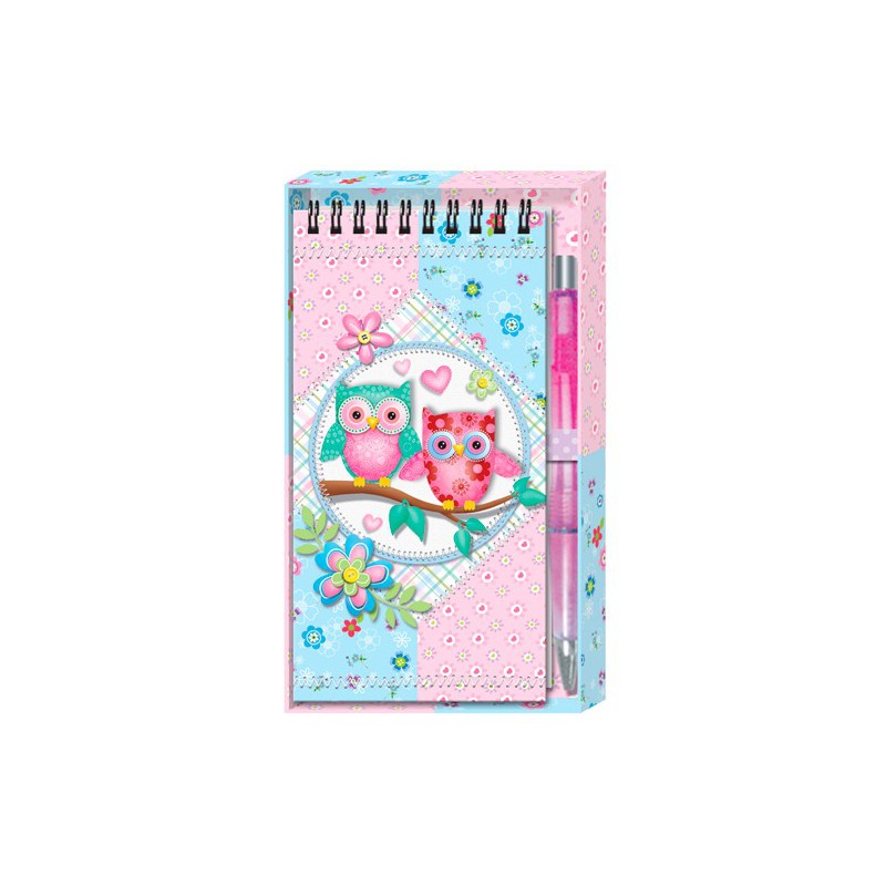 Libreta + bolígrafo búhos