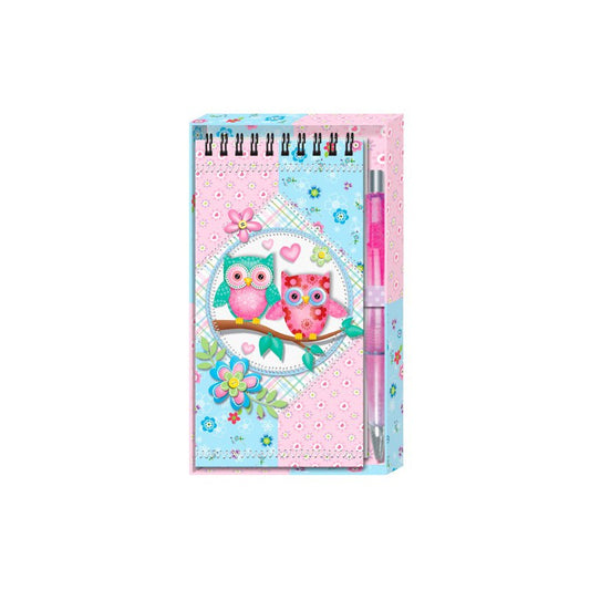 Libreta + bolígrafo búhos