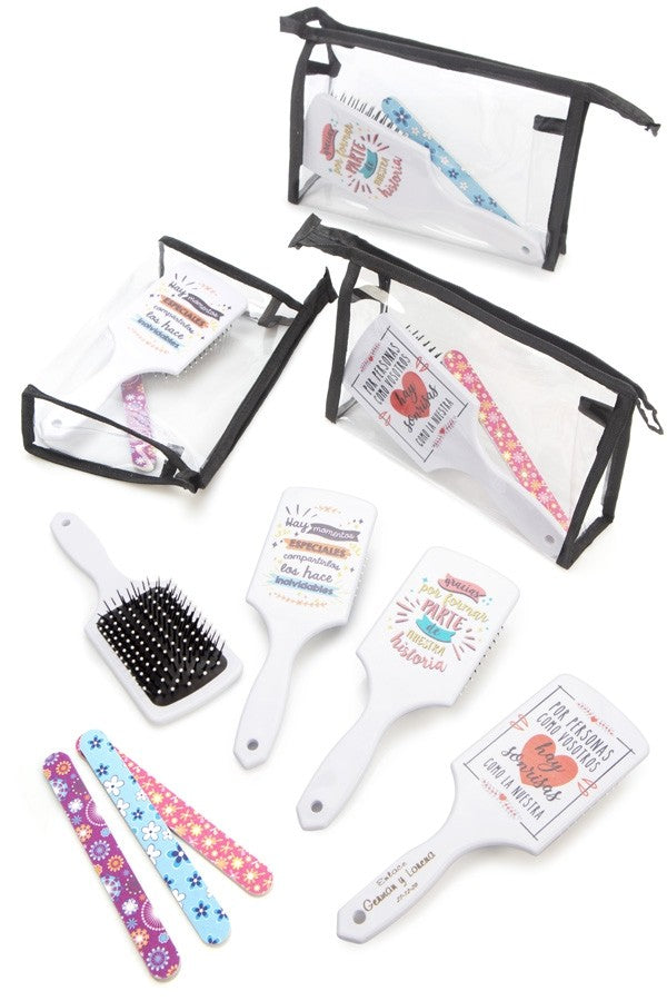 Neceser con cepillo y lima