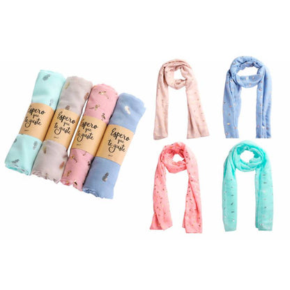 Pañuelo piñas y flamencos con presentación kraft surtido