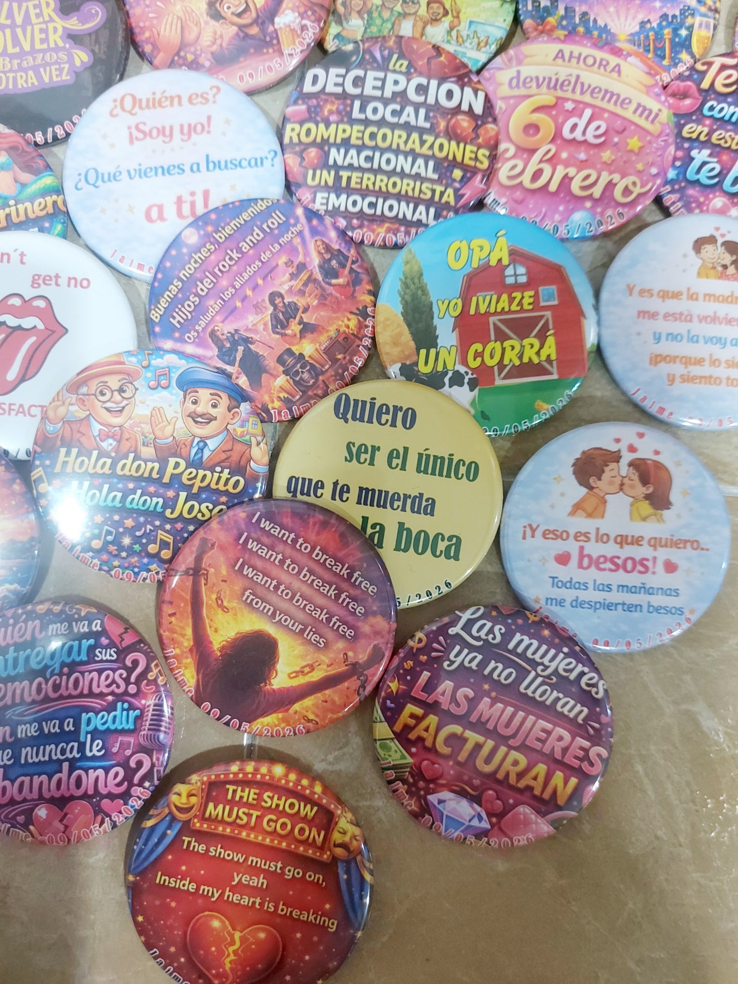 Pack chapas canciones
