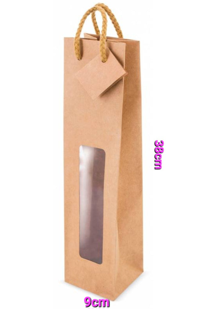Bolsa de papel Kraft para botella de vino(Pedido mínimo 10 unidades)