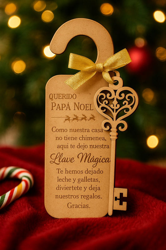 Colgador + llave mágica Papá Noél