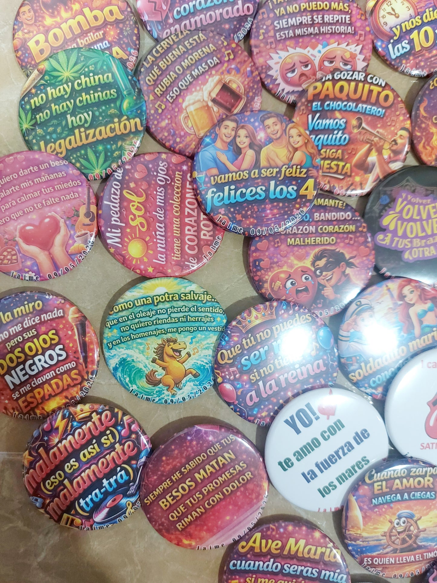 Pack chapas canciones