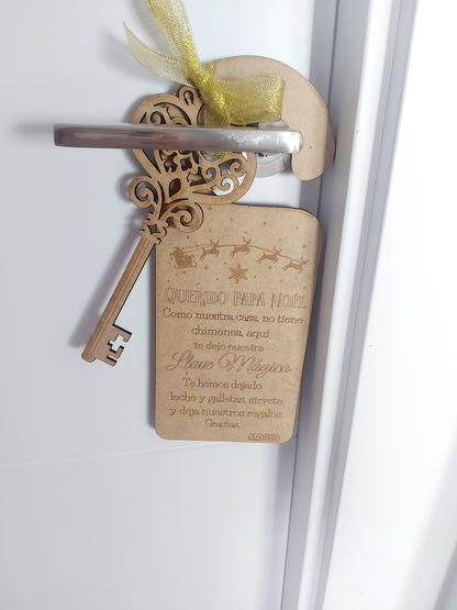 Colgador + llave mágica Papá Noél