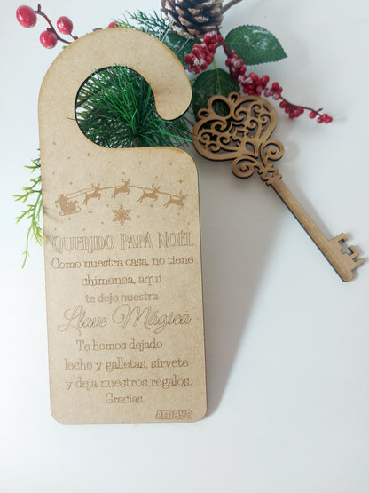 Colgador + llave mágica Papá Noél