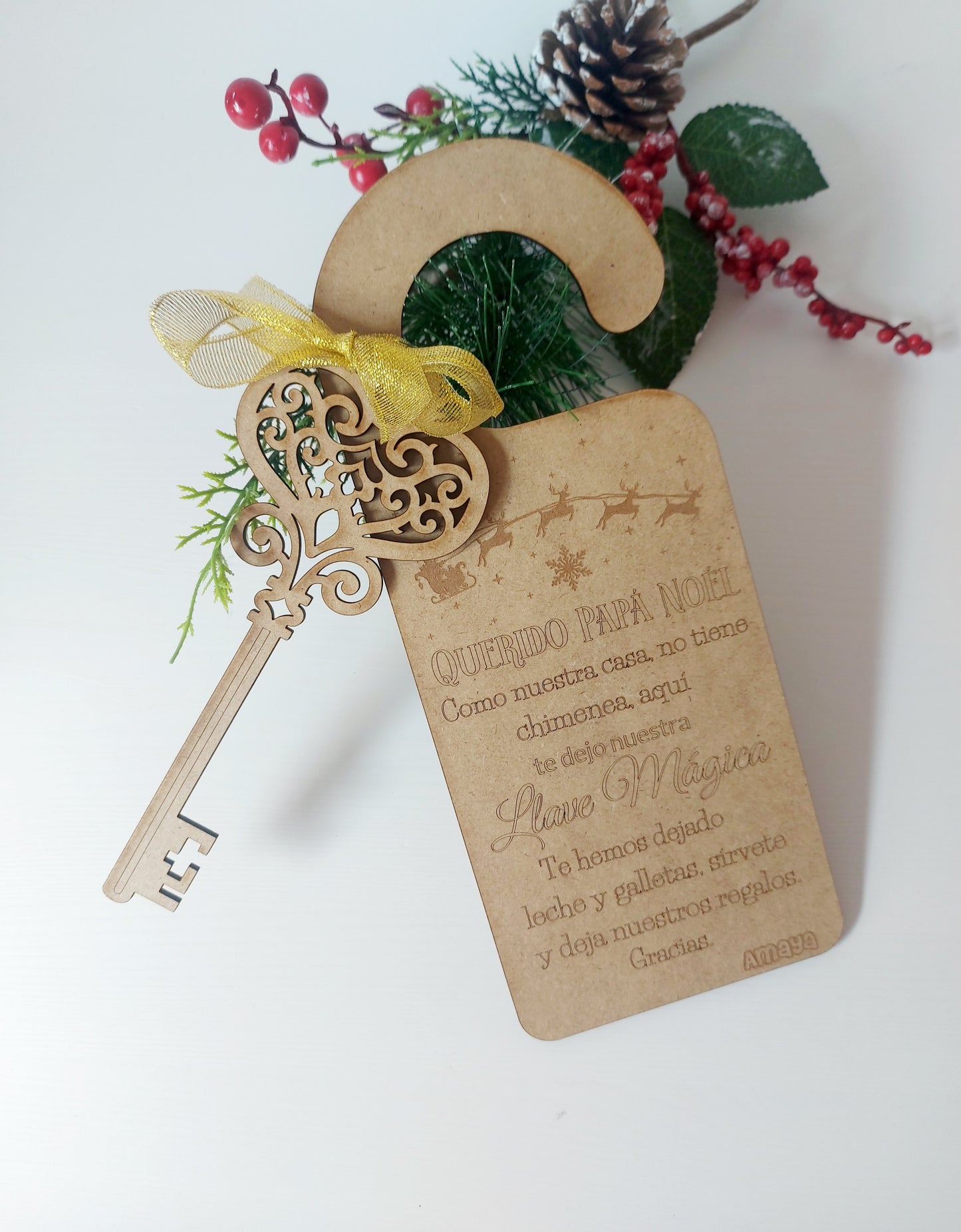 Colgador + llave mágica Papá Noél