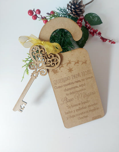 Colgador + llave mágica Papá Noél