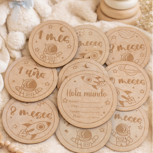 Placas cumple mes Espacio