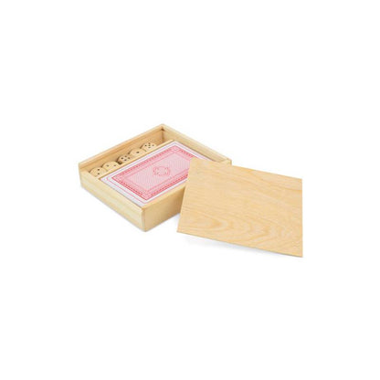 SET DE MADERA BARAJA Y DADOS