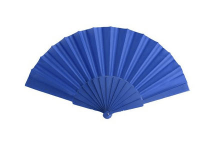 Abanico de tela PVC azul