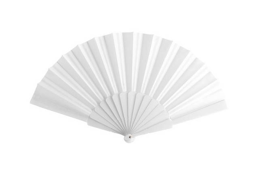 Abanico de tela PVC blanco