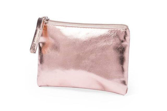 Monedero metalizado rosado