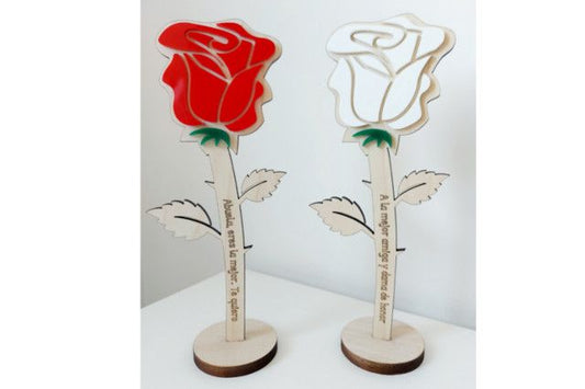 Rosa de Madera y Metacrilato